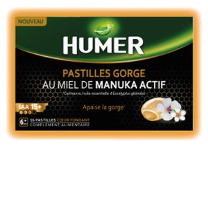 Humer Pastilles gorge au miel de Manuka actif x16