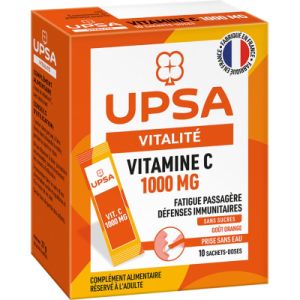 Vitamine C 1000 mg, sachets-doses FATIGUE PASSAGÈRE ET DÉFENSES IMMUNITAIRES  10 sachets-doses