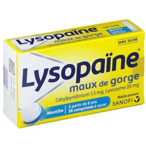 Lysopaïne 36 Comprimé à Sucer sans sucre