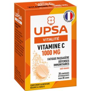 Vitamine C 1000 mg, comprimés effervescents FATIGUE PASSAGÈRE ET DÉFENSES IMMUNITAIRES  20 comprimés effervescents