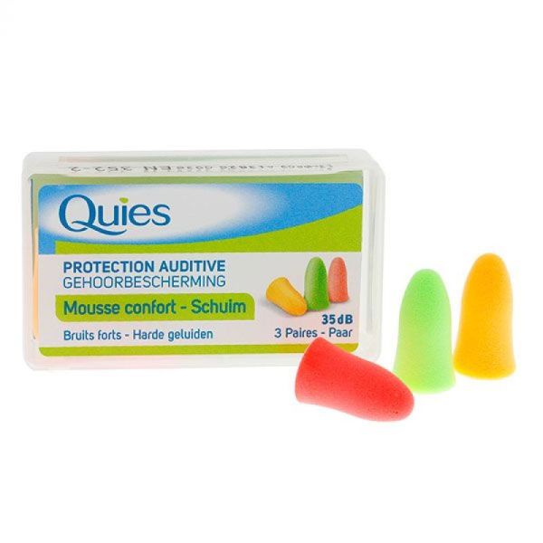 QUIES Protection auditive en mousse confort (3 paires) Pharmacie